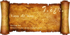 Tuss Ákos névjegykártya